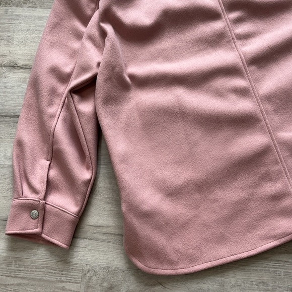 We The Free People Lola Shirt Jacket Rose Pink Fleece Buttons Womens Large NWOT - Picture 10 of 10